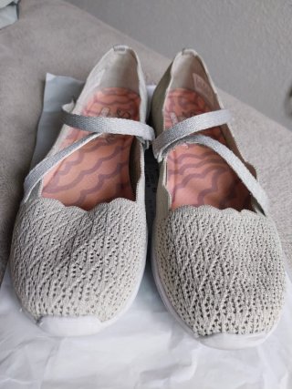 Skechers Beige/Gris Bailarinas Mujer