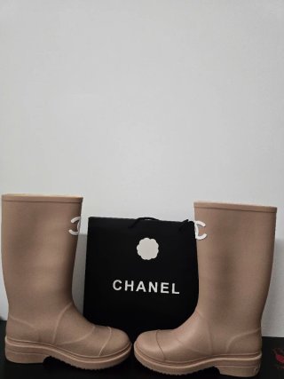 Botas de agua Chanel Beige
