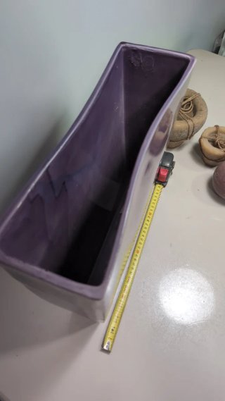 Jarrón italiano cerámica esmaltada morado