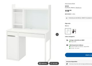 Escritorio Infantil Ikea MICKE Blanco