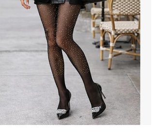 Collant neri con strass