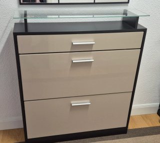 Mueble Zapatero Beige y Negro
