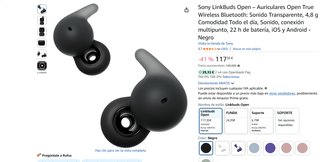Sony LinkBuds Open Auriculares Bluetooth Negros