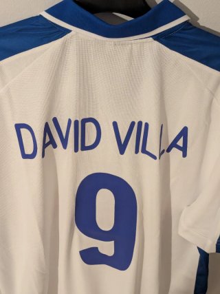 Camiseta Real Zaragoza David Villa 9. Talla XL