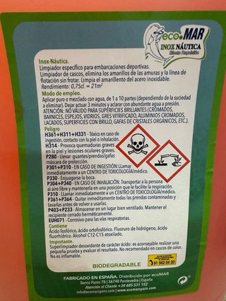 Limpiador de cascos Eco Mar Inox Náutica