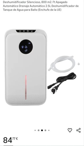 Deshumidificador Silencioso 2.5L Blanco