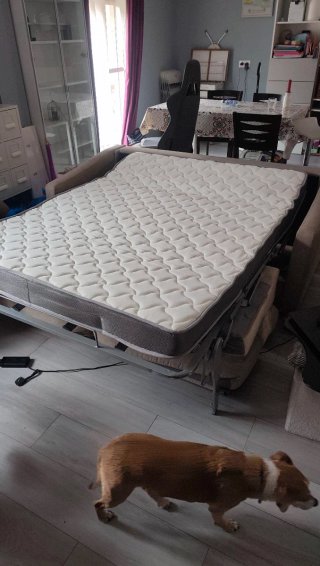 Sofá Cama Beige Tela