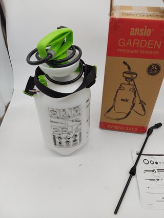 ANSIO Pulverizador de jardín de 5 litros, pulverizador a presión, acción de Bomba, herbicida, pulverizador de Bomba de Agua, Id