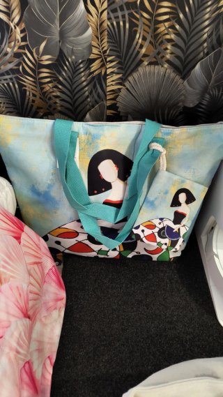 Bolso de playa multicolor con estampado