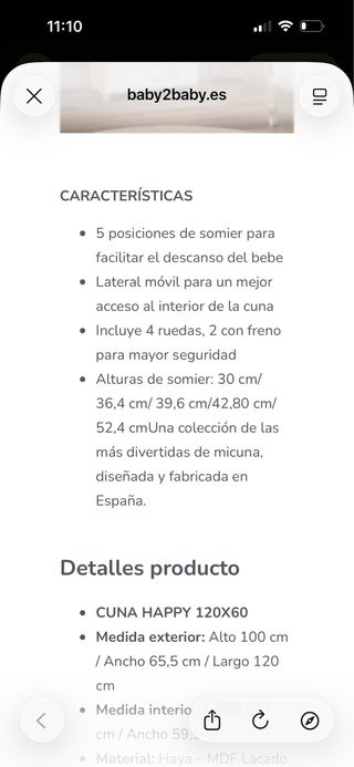 Cuna de bebé NUEVA