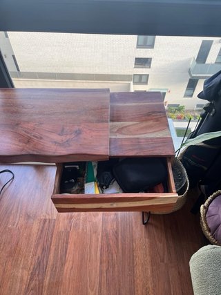 Escritorio industrial madera y metal