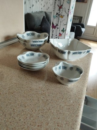 Vajilla Bidasoa Porcelana Azul y Blanca