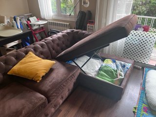 Sofá Cama Chester Marrón Chaise Longue