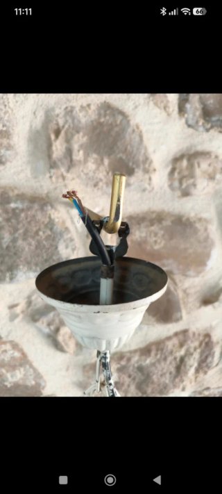 Lámpara cerámica y metal vintage años 50