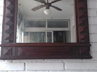 Espejo antiguo madera y cristal