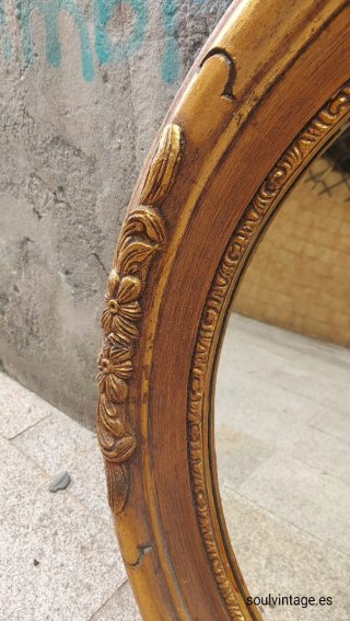 Antiguo Espejo Francés Dorado