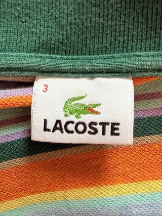 Polo Lacoste Uomo Taglia 3 \ S Vintage Righe