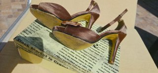 Scarpe raso tacco 11 cm con fiore