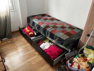 Estructura Diván IKEA BRIMNES Negro + 2 Cajones