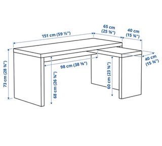 Mesa de oficina blanca en L