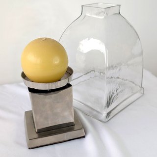 Portavelas con Cúpula Cristal y Vela