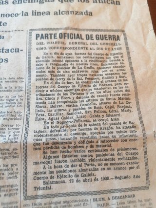 Gaceta del Norte 1938 Guerra Civil