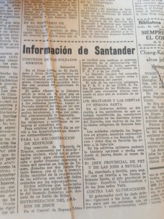 Gaceta del Norte 1938 Guerra Civil