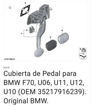 Pedal de freno de goma BMW  REF. 35217916239