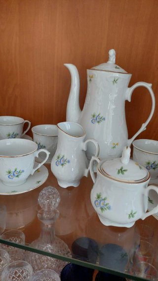 Juego de café porcelana floral
