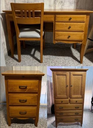 Escritorio y silla madera juvenil