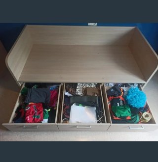 Estructura cama madera con cajones