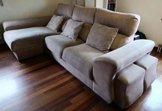 Sofá chaise longue 3 plazas beige