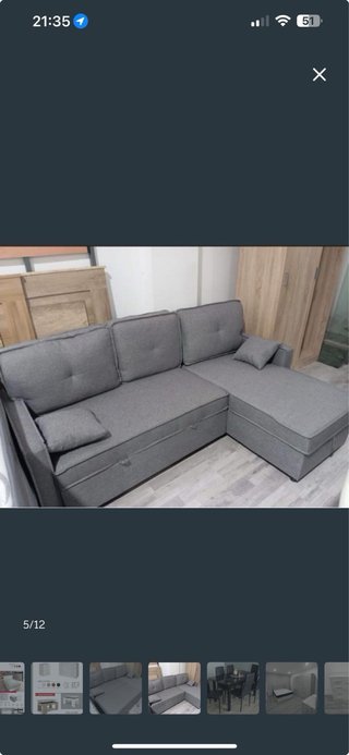 Sofá modular gris de tela