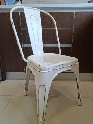 Silla Industrial Metal Blanca