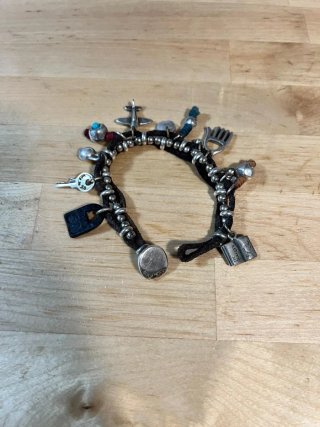 Pulsera Uno de 50 Cuero Marrón y Plata