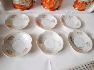 Servizio Tazze Porcellana Vintage Arancio
