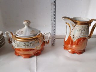 Servizio Tazze Porcellana Vintage Arancio