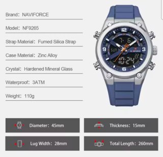 Reloj Naviforce Analógico-Digital Azul