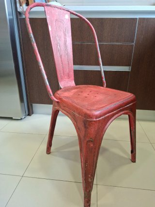 Silla Industrial Roja Metal