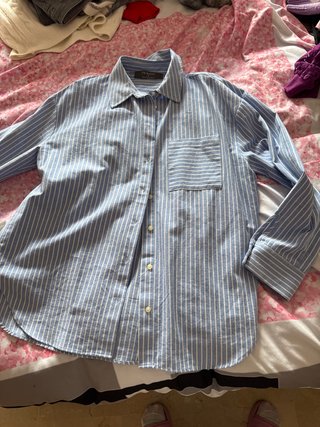 Camisa Rayas Azul y Blanca Talla S
