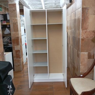 Armario blanco 2 puertas madera 80×180