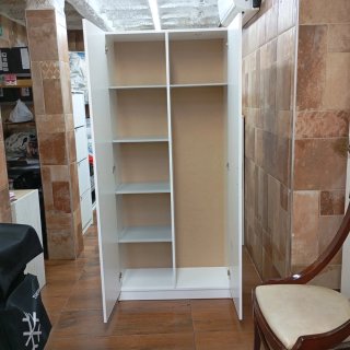Armario blanco 2 puertas madera 80×180