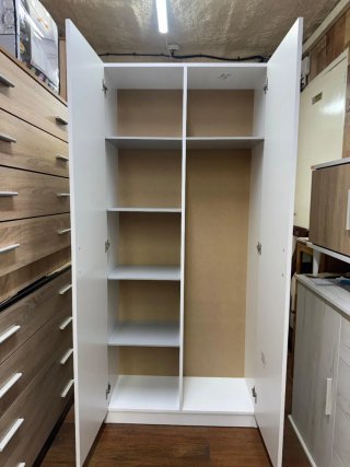 Armario blanco 2 puertas madera 80×180