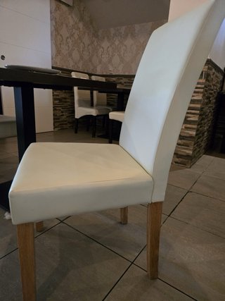 Silla de Comedor Blanca Cuero