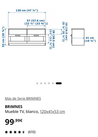 Mueble TV Ikea Brimnes Blanco