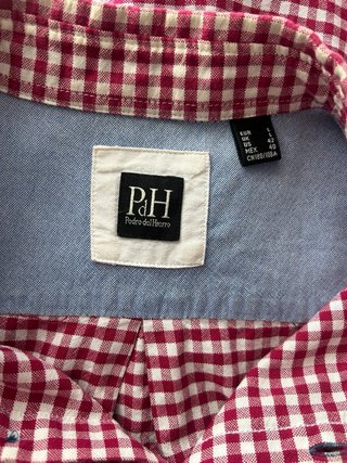 Camisa Pedro del Hierro cuadros rojo y blanco