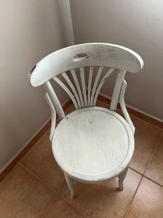 Silla Vintage Madera Blanca