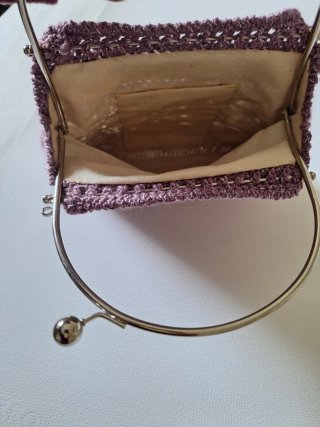 Bolso eventos malva y plateado