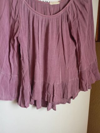 Blusa rosa manga acampanada talla única