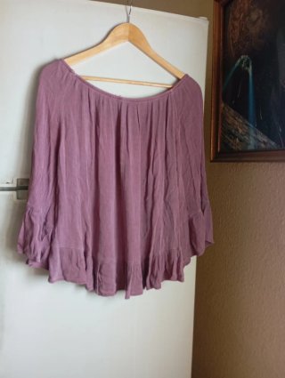 Blusa rosa manga acampanada talla única